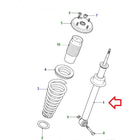 Jaguar amortisseur de suspension avant S-Type (XR812982)