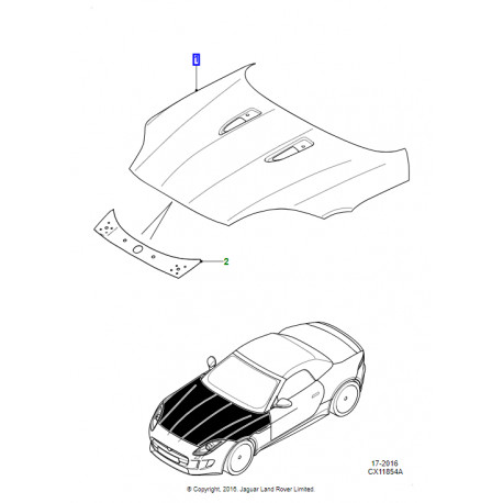 Jaguar panneau de capot F-Type (T2R13588)