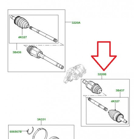 Gkn Cardan avant gauche (LR072067)