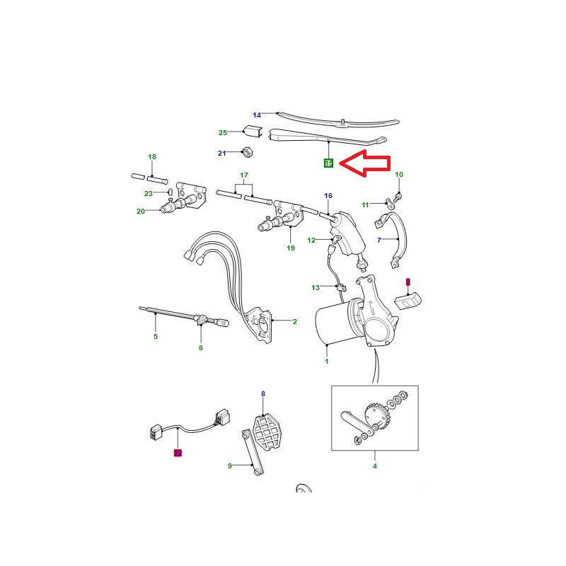 Commander bras essuie glace avant Defender BRITPART (60902) pas