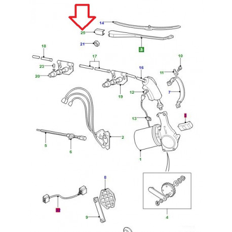 Land rover Bouchon bras essuie glace avant Defender (LR058466)