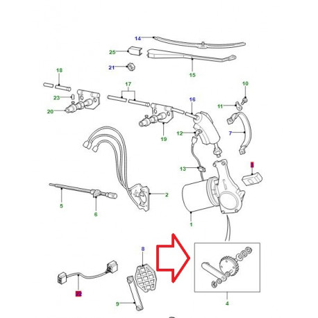 Land rover Articulation moteur essuie glace avant  Defender (517646)