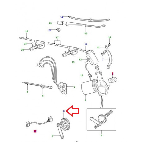 Land rover Patin caoutchouc essuie glace avant DEFENDER (DKE000010)