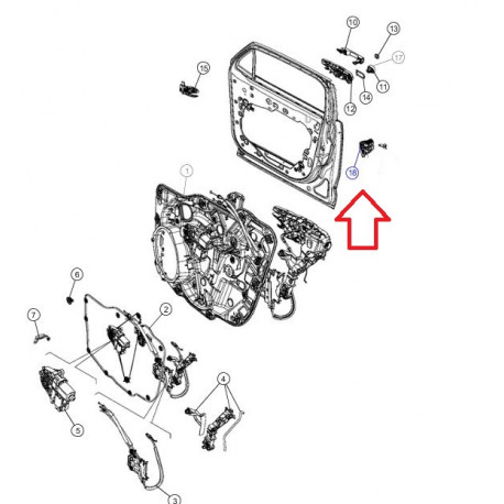 Mopar Serrure porte avant gauche JEEP Renegade (68466860AA)