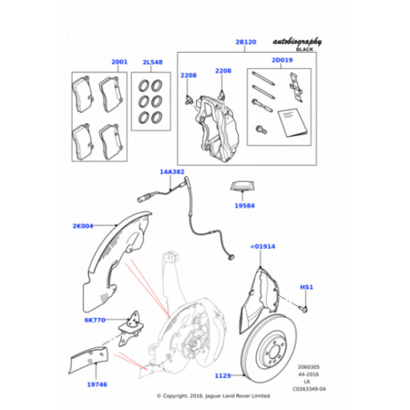 Land rover etrier frein Range L405 (LR078481)