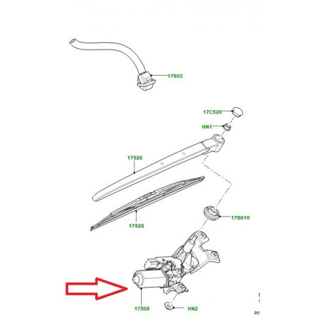 Land rover Moteur essuie glace arriere  Range Sport (LR029319)