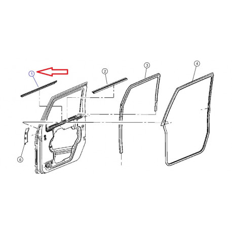 Mopar Moulure lecheur de vitre exterieur gauche Wrangler JK (55395269AD)
