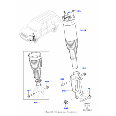 Land rover amortisseur avant macpherson (LR087081)