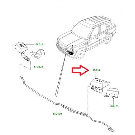 Land rover gicleur lave phare gauche Range Sport (DNJ500110)