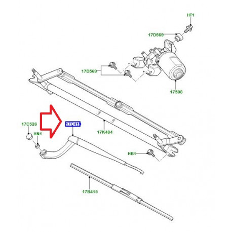 Land rover Bras essuie glace avant gauche Range Sport (LR038122)