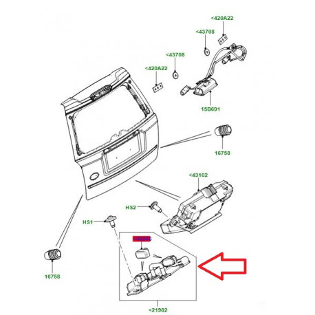 Land rover Gache verouillage hayon FREELANDER 2 (LR000247)