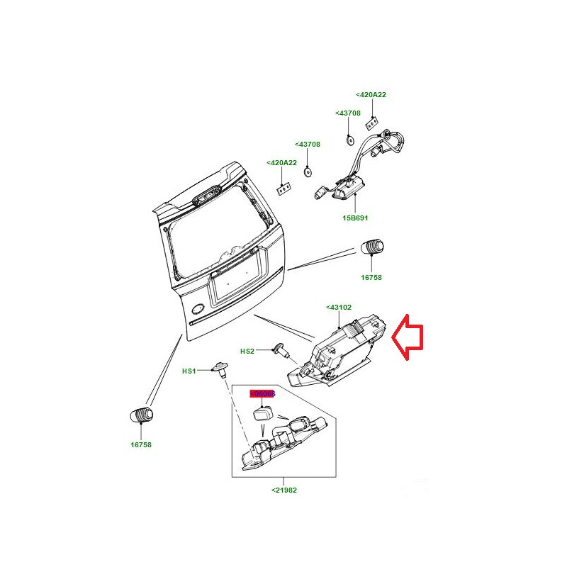 Commander Serrure hayon coffre FREELANDER 2 LAND ROVER (0JSTN) pas cher sur  RLD Autos