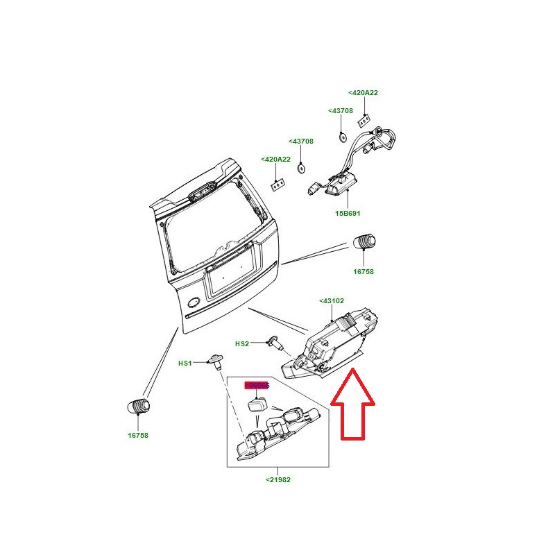 Commander Serrure hayon coffre FREELANDER 2 BRITPART (0MQKU) pas