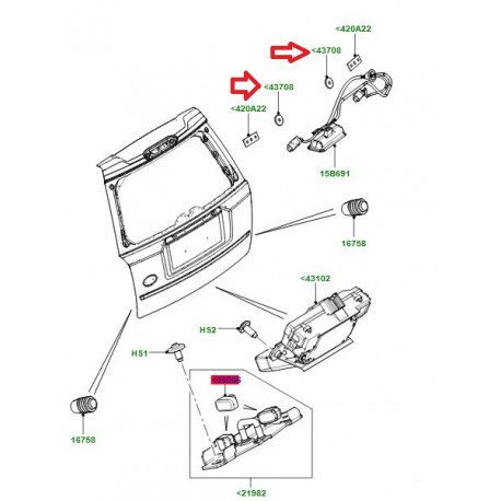 Land rover Rondelle etanche comutateur hayon (LR002221)