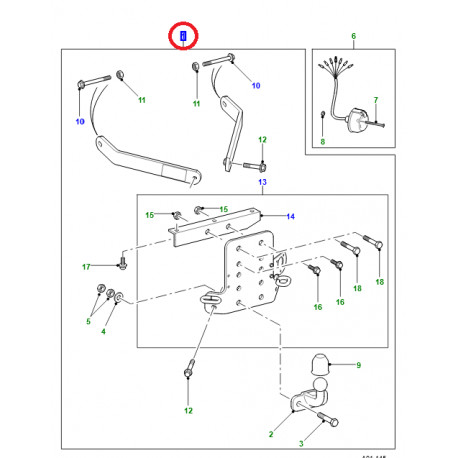 Land rover jeu dispositif attelage remorque Defender 110 (VPLDT0085)