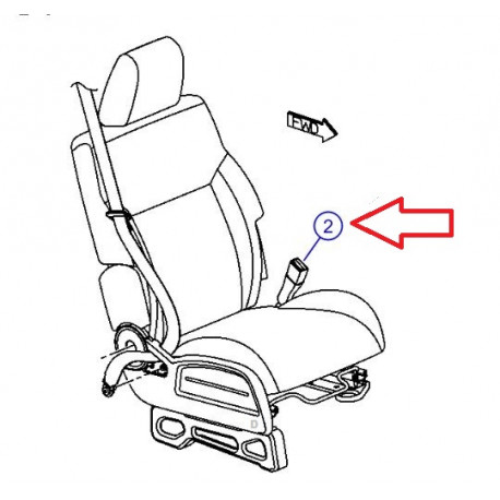 Mopar Boucle de ceinture avant droite (1HM881DVAA)