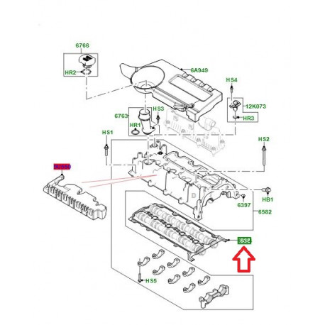 Land rover joint cache culbuteur (LR073784)