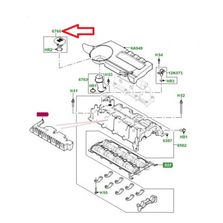 Land rover bouchon de remplissage huile (LR073782)