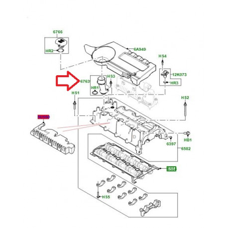 Land rover tube remplissage huile (LR073644)