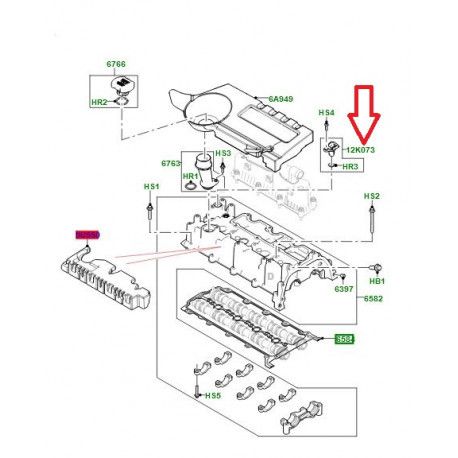 Land rover capteur position arbre a cames Discovery 5,  Sport,  Evoque,  Range L405,  Sport,  Velar L560 (LR074065)
