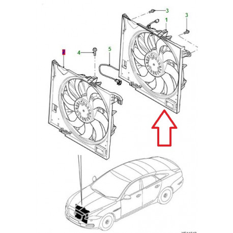 Jaguar ventilateur et enveloppe XF X250 et XJ X351 (C2D38738)