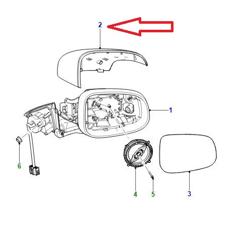 Jaguar Coque rtroviseur exterieur gauche (C2C39495XXX)