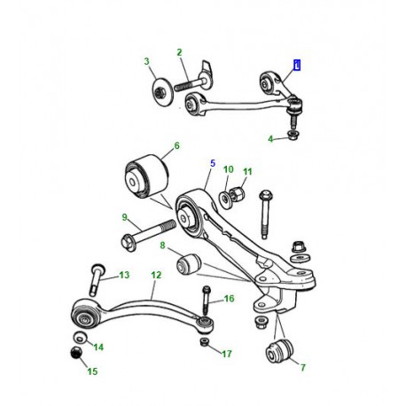 Jaguar bras de levier triangulé supérieur avant droite S-Type,  XF X250 (C2Z31677)