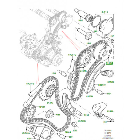 Land rover pignon arbre a cames (LR073764)