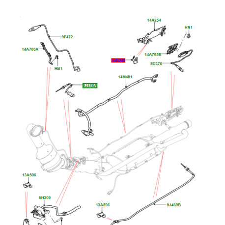 Land rover sonde temp. gaz echappement (LR071700)