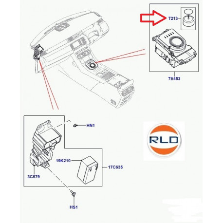 Land rover boule levier changement vitesses Evoque (LR047594)