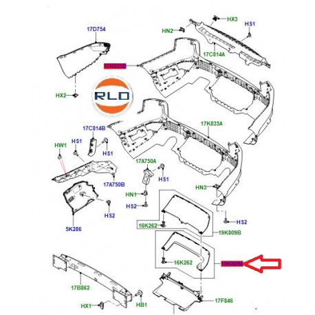Land rover cache ouverture / crochet-remorque Range Sport (LR059943)
