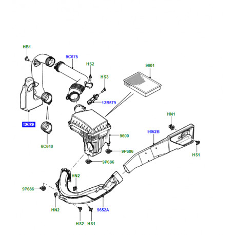 Land rover conduit admission d'air entree de turbo Freelander 2 (LR000924)