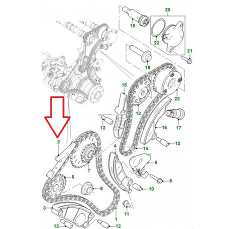 Jaguar guide chaine (JDE36978)