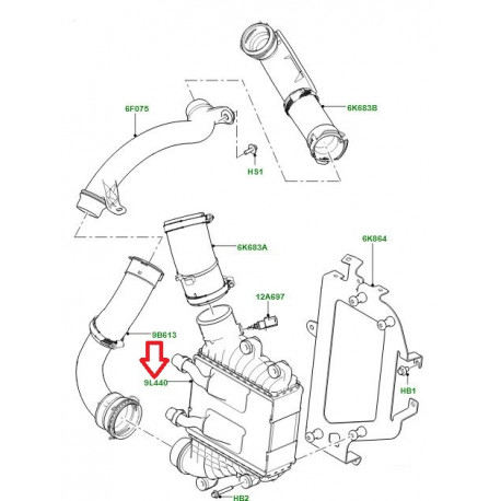 Land rover REFROIDISSEUR AIR SURALIMENT MOT (LR139043LR)