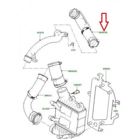 Land rover conduit-admissiond'air (LR072134)