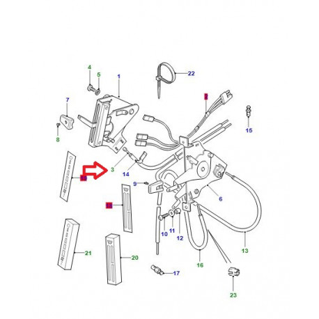 Land rover cable de commande-chauffage (JFF000140)
