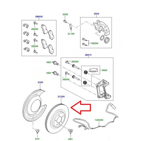 Land rover Disque de frein arriere  NEW DEFENDER (LR132810)