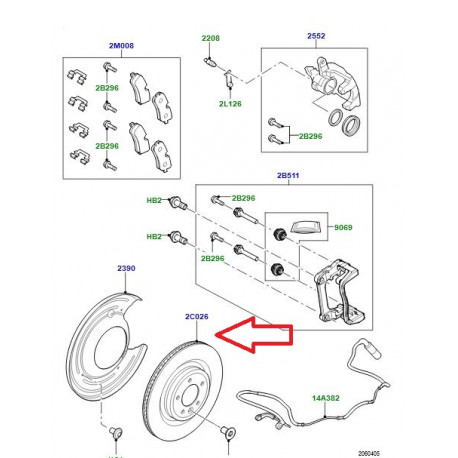 Land rover Disque arriere  NEW DEFENDER (LR132811LR)