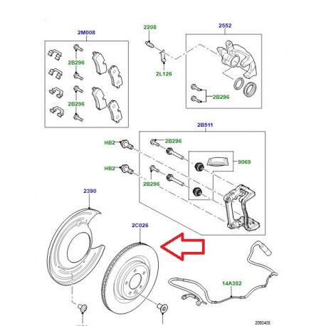 Land rover Disque arriere  NEW DEFENDER (LR161905)