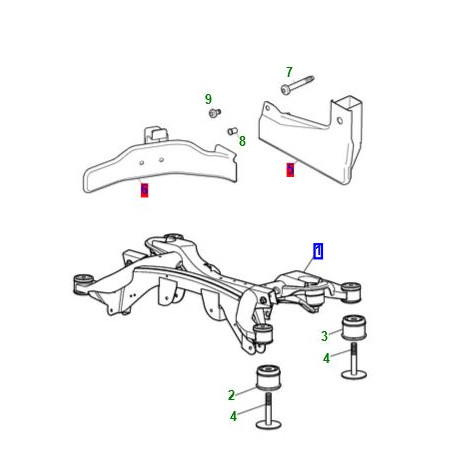 Jaguar Berceau arriere 4 roue motrices (C2S30513)