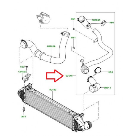 Land rover conduit d'air (0P927)