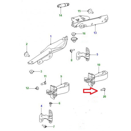 Jaguar boulon (C2Z21676)