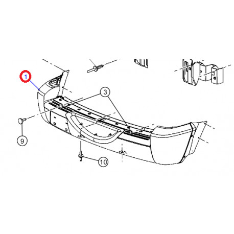 Mopar pare-chocs arrière Cherokee KJ (05066328AD)