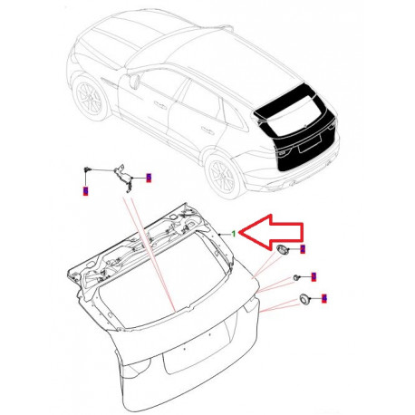 Jaguar panneau de couvercle de coffre F-Pace (T4A13309LML)