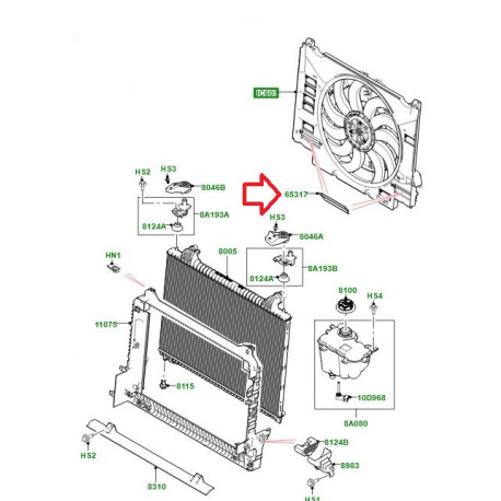 Land rover Volet de motoventilateur (LR116278LR)