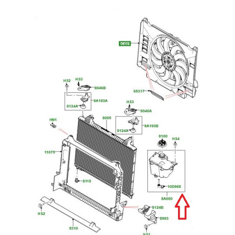 Land rover Reservoir liquide de refroidissement (LR128194LR)