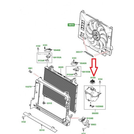 Land rover bouchon reservoir de refroidissement (LR017427)