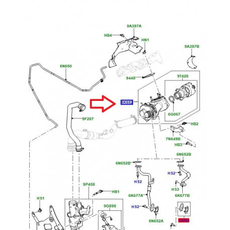 Land rover turbocompresseur droit reconditionne (LR082293)