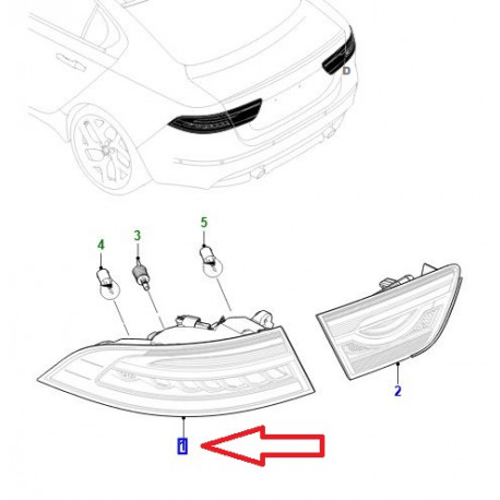 Jaguar REMPLACER PAR T4N39457 feu arriere droit (T4N24352)