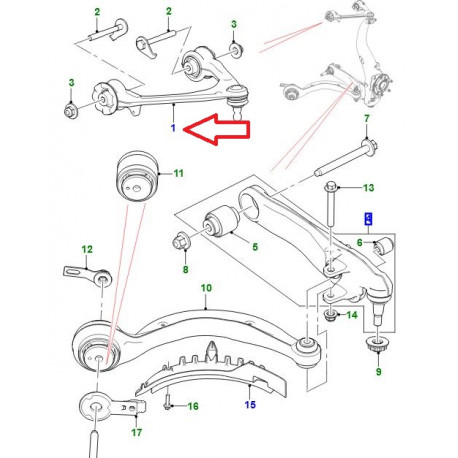 Jaguar Triangle avant supérieur droit (T4N1128)